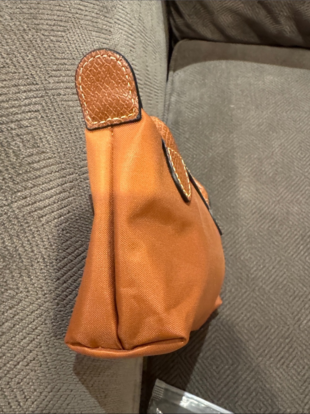 Longchamp Brown Le Pliage Crossbody with Leather Trim and Strap - Picture 4 of 5